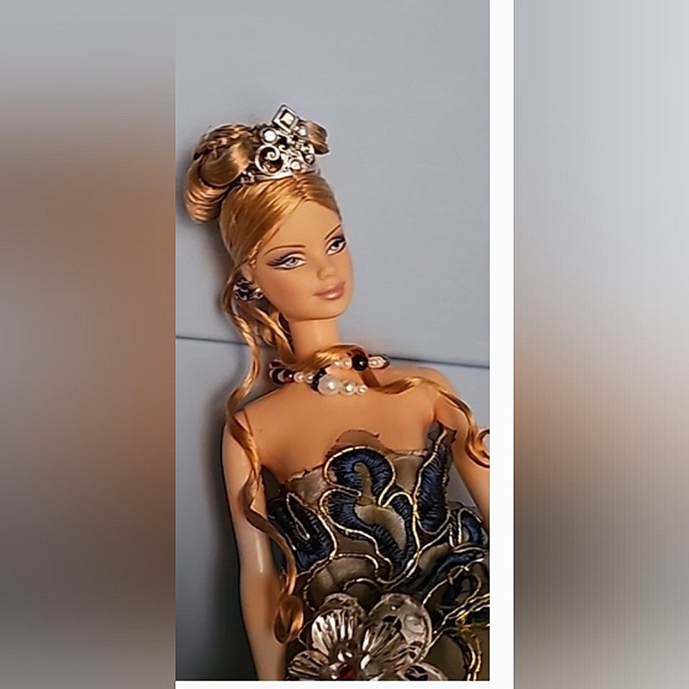 New OOAK Fashionable Barbie Doll in Gown Crown & Jewelry - Picture 3 of 5